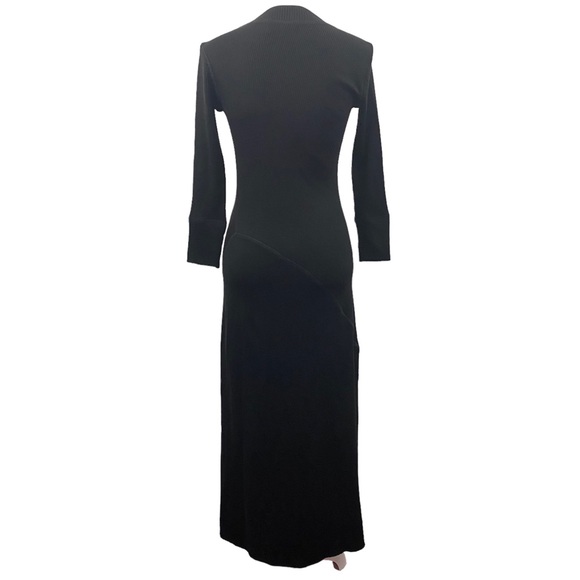 Theory Rib Florence Wool Sweater Black Maxi Dress - Picture 6 of 14
